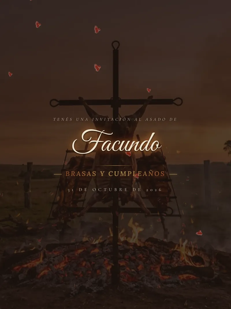 Vista previa de invitación digital Asado al Campo para cumpleaños