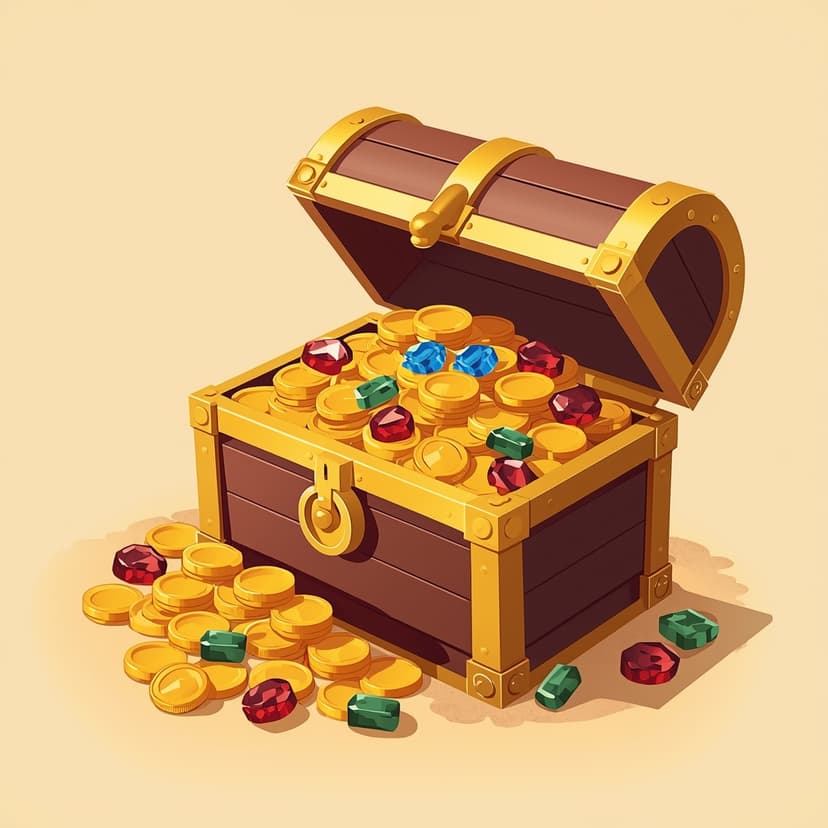 Baúl del tesoro con monedas doradas
