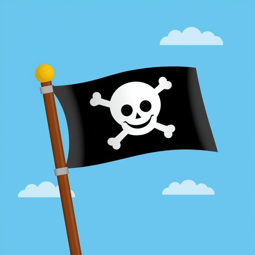 Bandera pirata ondeando