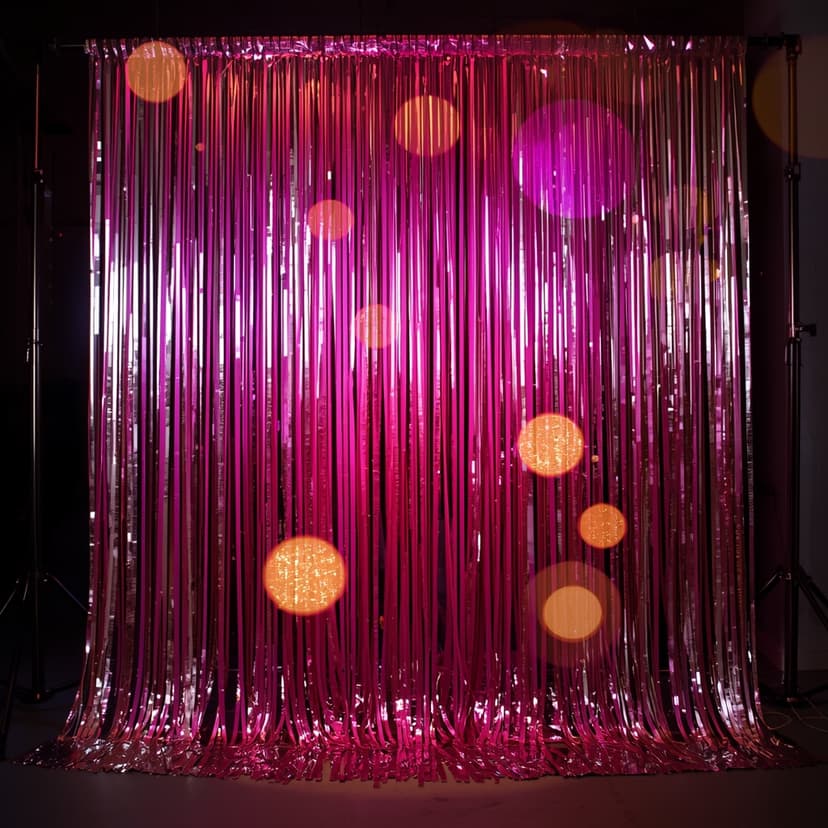 Cortina brillante metálica con bokeh