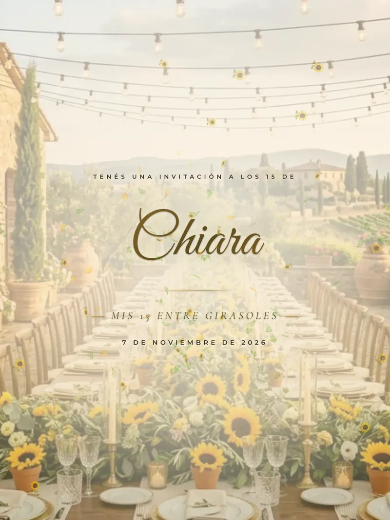 Vista previa de invitación digital Toscana Girasoles para eventos